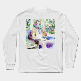 CHARLES BUKOWSKI watercolor portrait .2 Long Sleeve T-Shirt